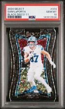 2024 Panini Select Sam LaPorta Black Disco 1/1 PSA 10  Detroit Lions