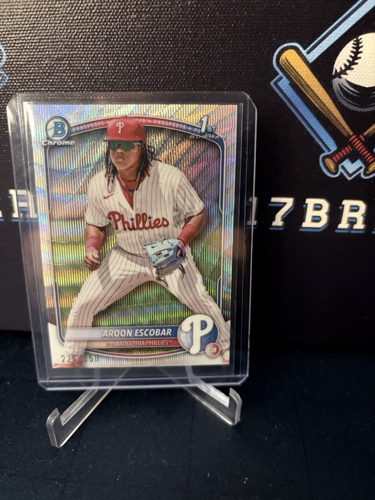 2025 Bowman - Chrome Prospects Aroon Escobar #BCP-65 Wave Refractor /350 (RC)