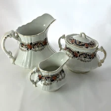 Antique Dunn Bennett & Co. 3-Piece Clarion Set – Pitcher, Sugar Bowl & Creamer