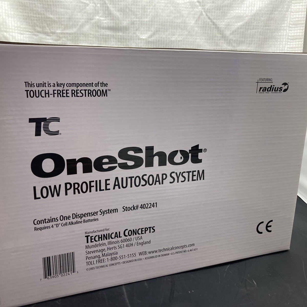 OneSHOT LOW PROFILE AUTO SOAP DISPENSER 402241 TOUCH FREE REST