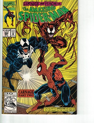 アメコミ・英語　スパイダーマン　CARNAGE CLASSIC THE AMAZING SPIDER-MAN CARNAGE PART 2 #362 MAY 1992