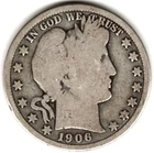 1906 O Barber Half Dollar grades GOOD + ~ FULL RIMS ~ SEE THE SCAN   stk y 717