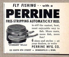 1959 Print Ad Perrine Automatic Fly Fishing Reels Minneapolis,MN