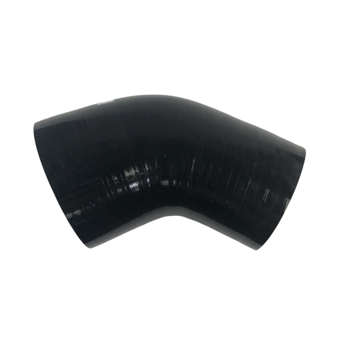 2.5 inch-3 inch 64mm - 76mm 45 DEGREE SILICONE ELBOW REDUCER PIPE HOSE BLACK - Picture 5 of 5