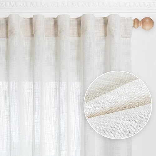 Extra Long Curtains for Living Room, Soft 50"W x 108"L (Pack of 2) Natural - Picture 1 of 6