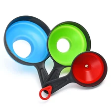 3 Pcs Food Grade Funnels for Filling Bottles Wide Mouth Canning Kitchen Use Set.