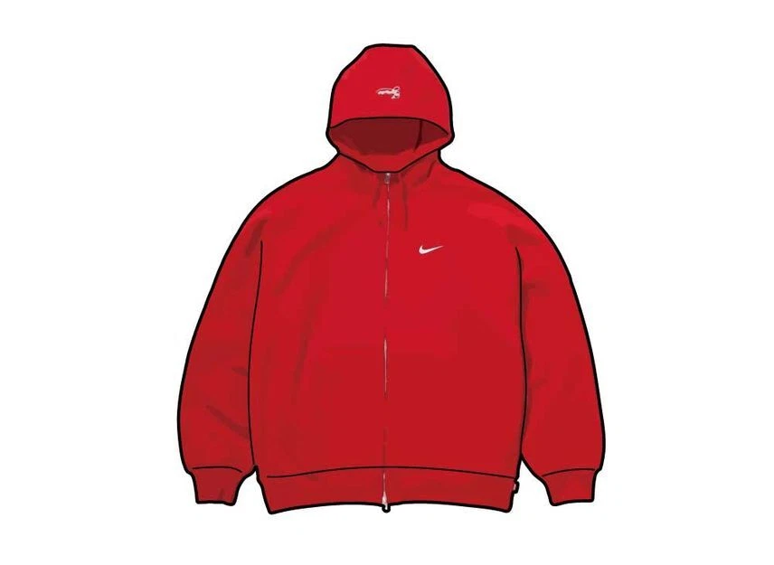 Sweat à capuche zippé Supreme Nike rouge