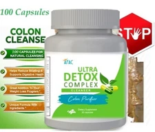 COLON CLEANSE 100 CAPS ALL ORGANIC HERBS FLUSH POUNDS LOSE WEIGHT DETOX COLON