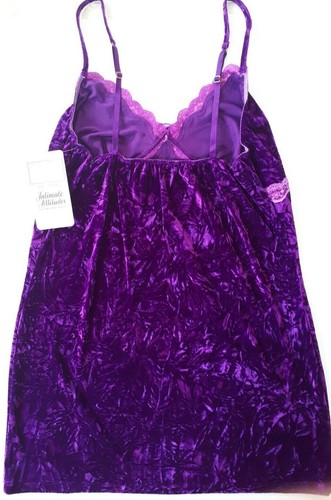 Shirley of Hollywood Purple Crushed Velvet Chemise Sizes 20 22 Designer Nightie - Picture 7 of 12