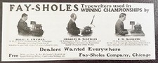 1904Vtg Print Ad~FAY-SHOLES TYPEWRITER Telegraph&Court Reporter Champion Winners thumbnail