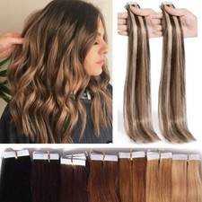 Russian Skin Weft Tape In 200G Remy Human Hair Extensions Thick Full Head Long F