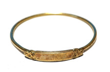 GOLD FILLED ANTIQUE BANGLE BRACELET W/ NAME PLATE SMALL OR CHILD 5.3 GRAMS J-215