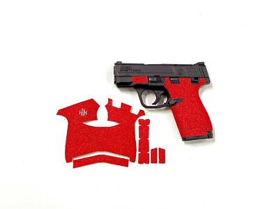 HANDLEITGRIPS Red Sandpaper Gun Grip Parts for Smith & Wesson Shield 9mm 