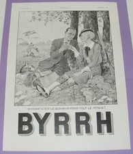 BYRRH COUPLE FORET ANIMAUX AMOUREUX-1936-VÉRITABLE PUBLICITÉ D’ÉPOQUE /B5063