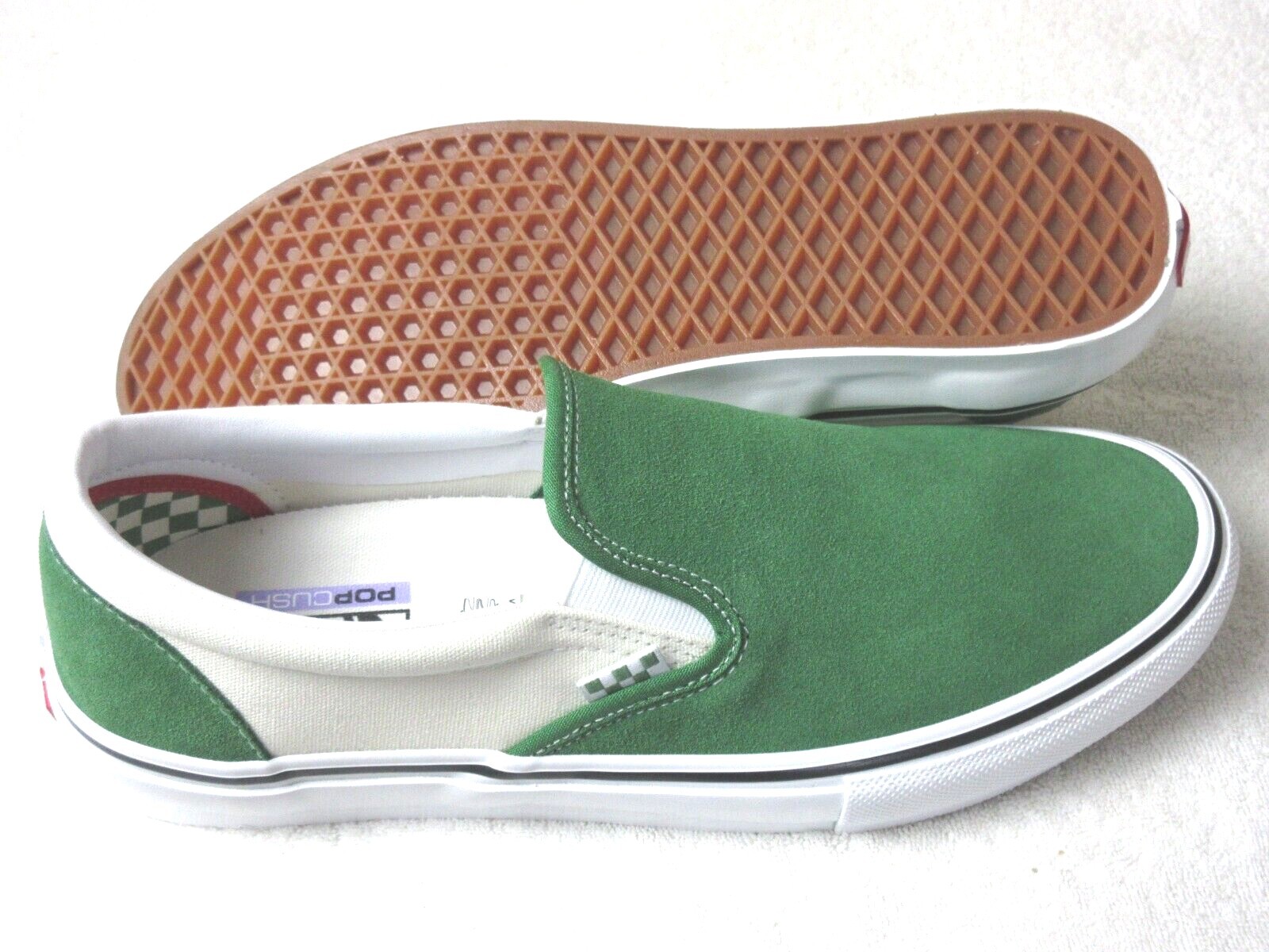 Vans Skate Slip-On Shoes - Juniper/White 13
