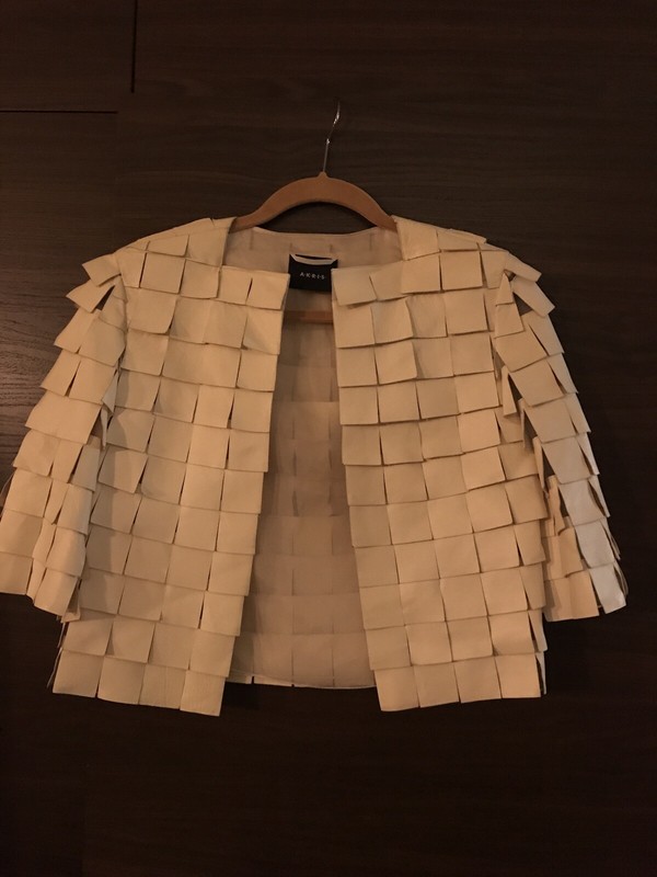 A.K.R.I.S. Off White Leather Bolero Jacket - Size 4