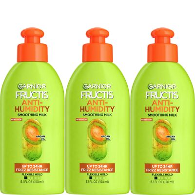 Garnier Fructis 5.1 Fl Oz Hair Styling Agent Frizz Taming Milk Pack of 3