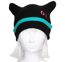 Hatsune Miku Cat Ear Knit Cap BLACK Hatsune Miku x Listen Flavor New from Japan