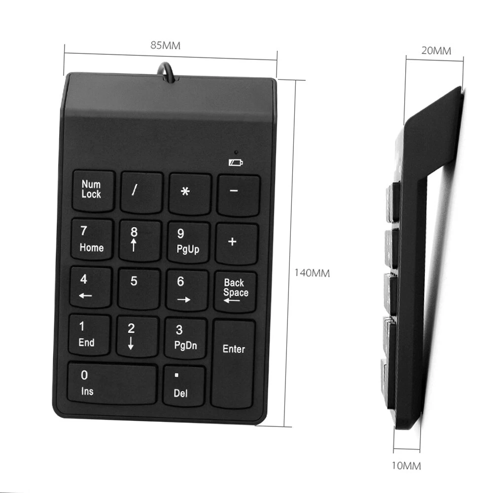 Numérico Sem Fio Teclado 18 Chaves Número Portátil Numpad Com 24G Mini USB  Number Pad Para Laptop Notebook Desktop6814070 De $52,87