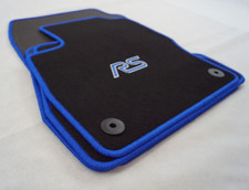 $$$ Fußmatten passend für Ford Focus III MK3 ST RS + RS LOGO + Rand blau + NEU