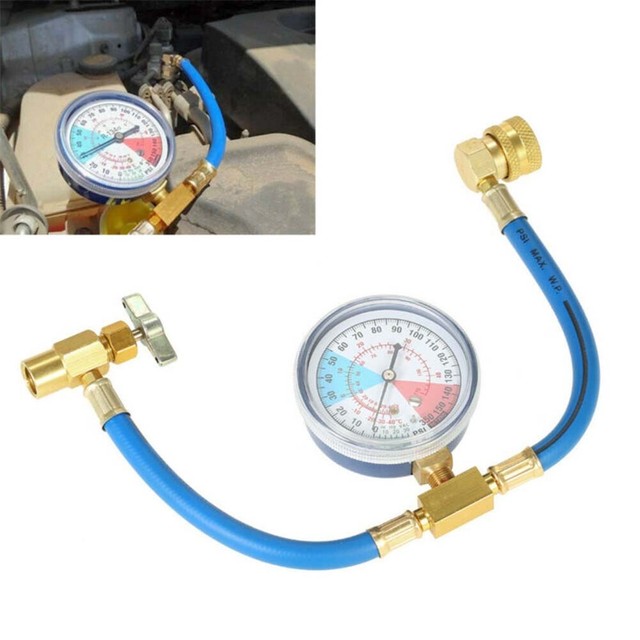 Confortevole set ricarica auto Air Con compatibilità indicatore pressione molla- Confortevole set ricarica auto Air Con compatibilità indicatore pressione molla-