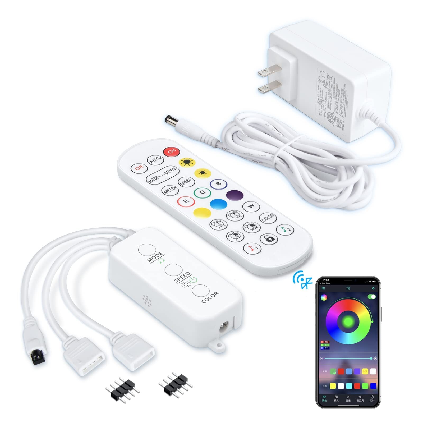 Bluetooth Led Controller Set for 24V Led Strip Light, Supports APP/Music Sync...