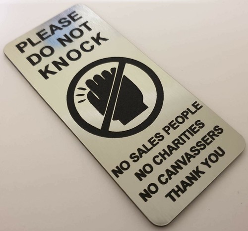 Please Do Not Knock Sign Plaque No Sales People No Charities No Canvassers - Picture 15 of 124
