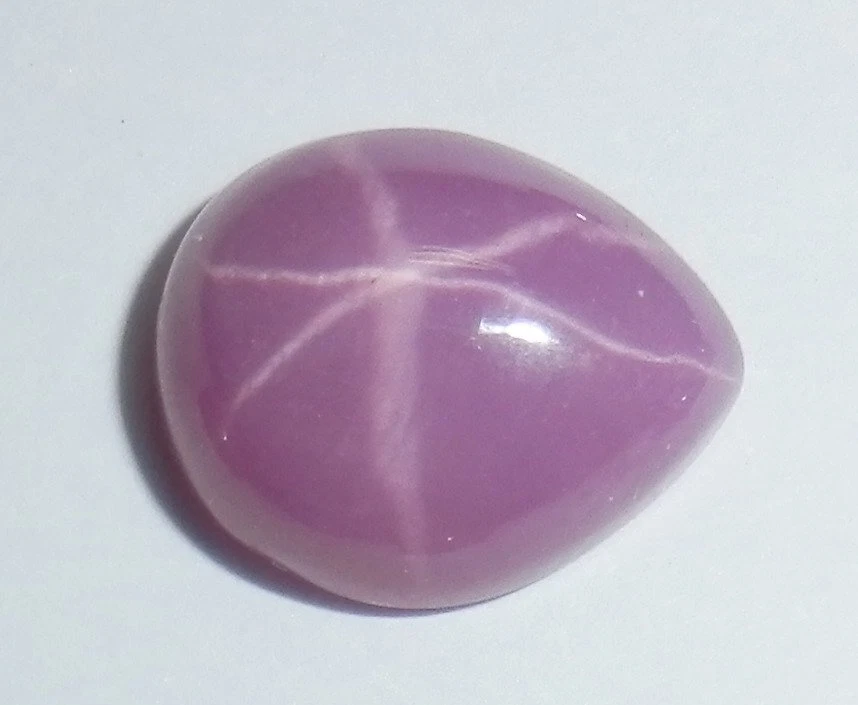 Opaque Star Ruby Pear 10x8 mm Cabochon 6 Rayed Lab-created Stone 3 pieces Lot - Image 2 of 4
