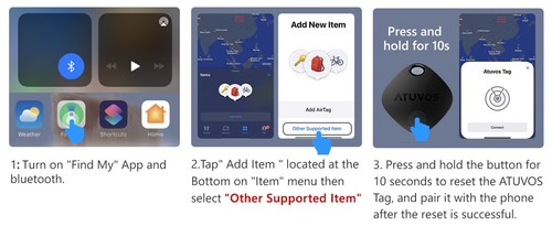 ATUVOS GPS Air Tag 1er Pack, Bluetooth Gepäck Tracker funktioniert mit Apple Find My APP - Bild 14 von 17