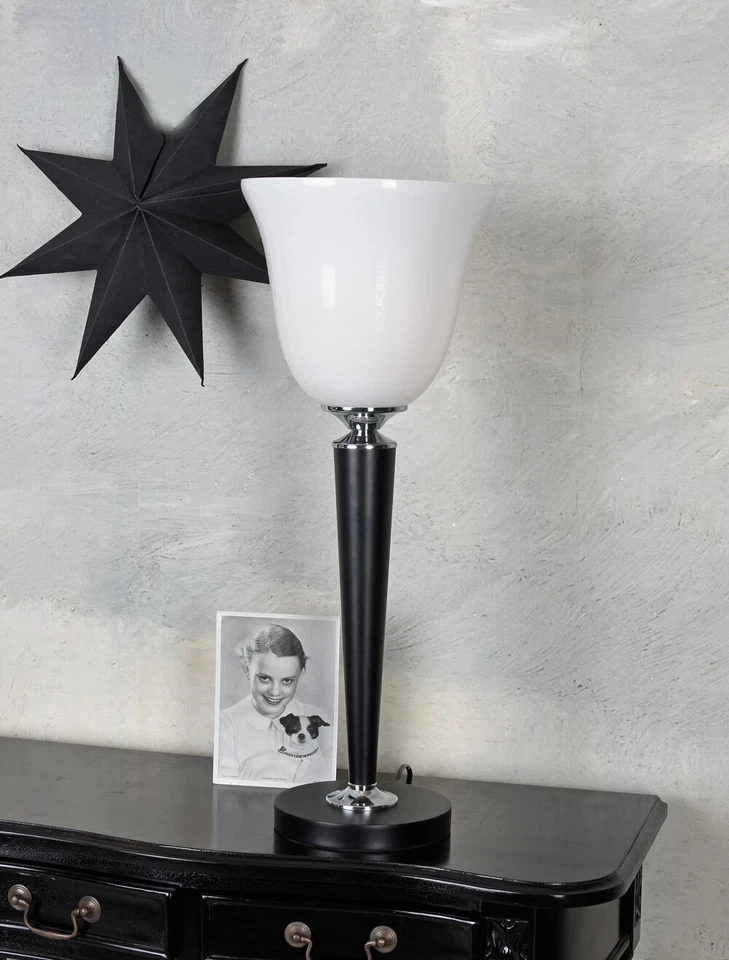 Mazda Lampe Antik Leuchte Tischlampe Art Déco 62 cm Tischleuchte Nachttischlampe - Bild 2 von 4