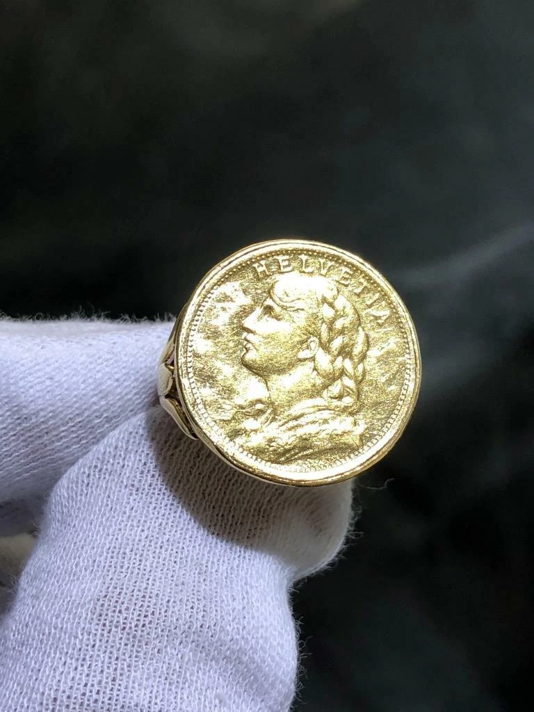 Gold coin rings best sale ebay