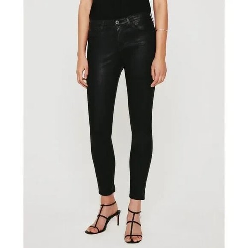 AG Adriano Goldschmied Women's Ankle Legging - Metallic Leatherette Skinny Jeans, 5-Pocket
