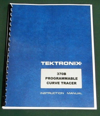 Tektronix 370B User Manual: Comb Bound & Protective Plastic Covers
