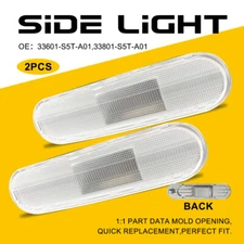 2PCS Chrome Front/Rear Bumper Marker Side Light For 02-05 Honda Civic Si EP3 3DR