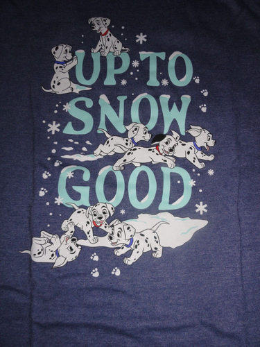 Size 5/6 Small 101 Dalmations UP TO SNOW GOOD Blue Disney Tee Shirt NIP - Picture 2 of 2