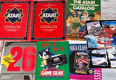 Lot Of Vintage Game Catalogs Posters Inserts Atari 2600 Sega Genesis Activision
