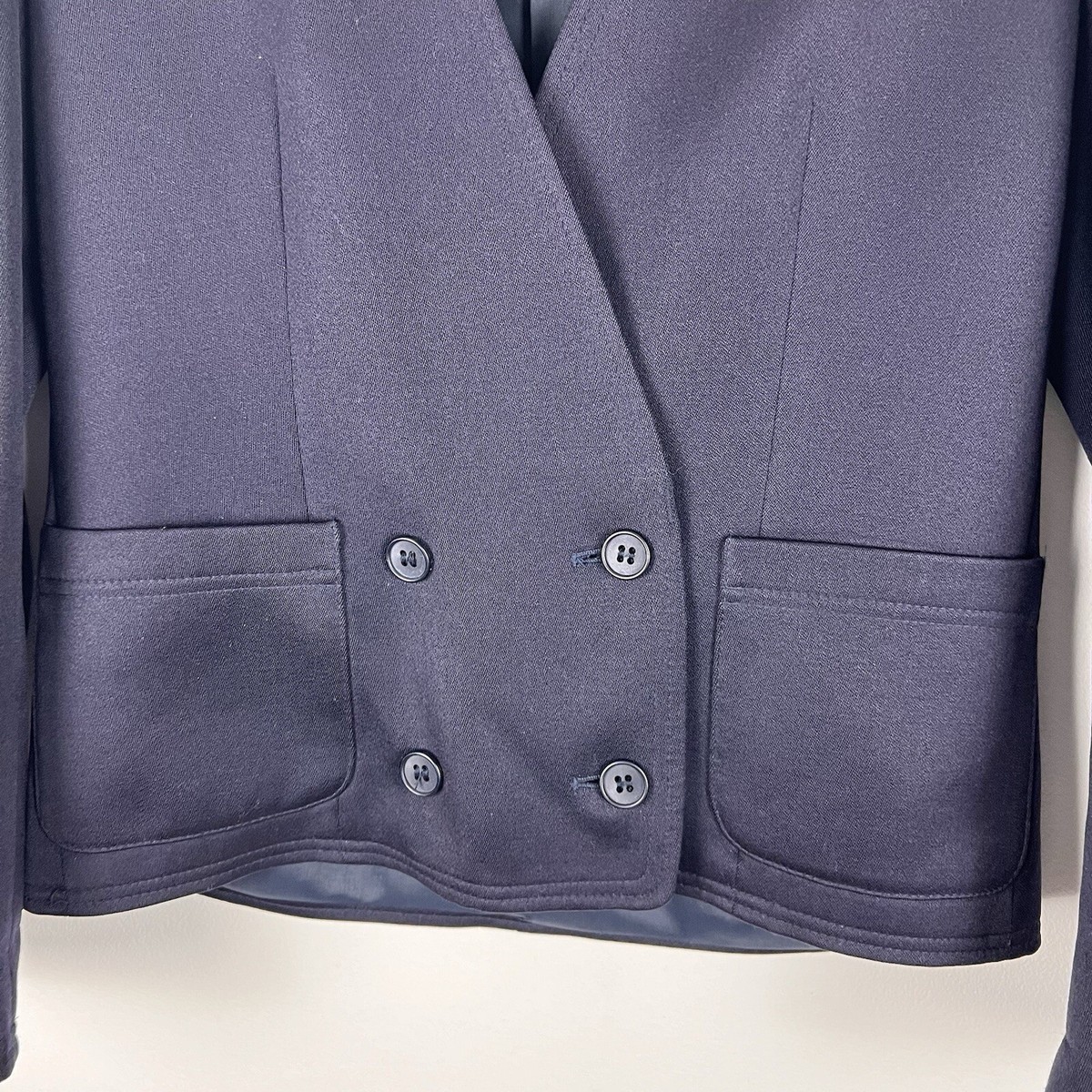 VTG Jaeger Navy Short Cropped Double Breasted Wool Blazer