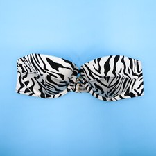 Victorias Secret Zebra 32C Underwired Bandeau Padded Bikini Swim VS Swimsuit New