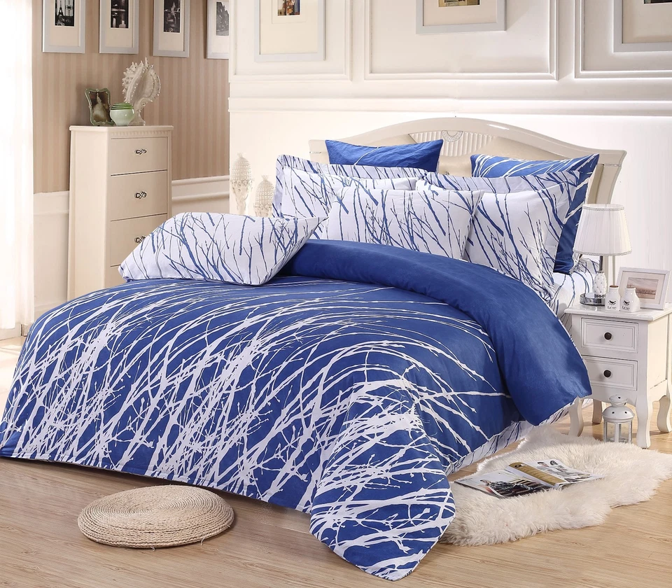 Conjunto de roupa de cama Tree 100% algodão: capa de edredom e fronhas de travesseiro, twin/full/queen/king - Imagem 4 de 4