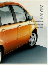 Fiat Idea Specifications 2004 UK Market Brochure Active Dynamic Eleganza