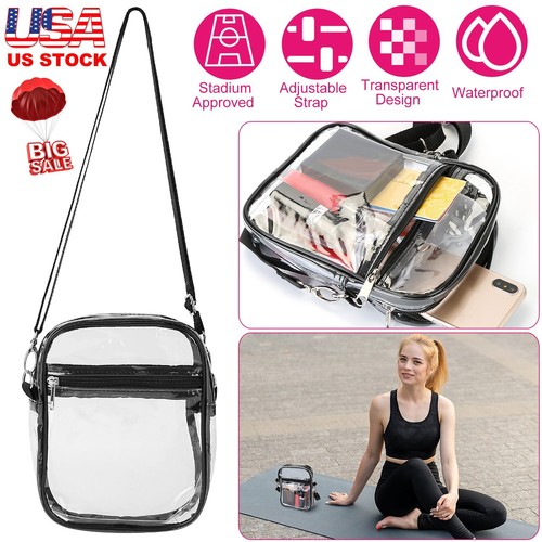 New Clear Crossbody Stadium Bag - Transparent Small Tote with Adjustable Strap - Picture 5 of 5