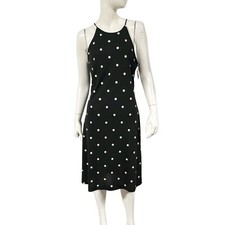 Lauren Ralph Lauren Black White Polka Dot Slip Dress Y2K Look NWT Womens Size M