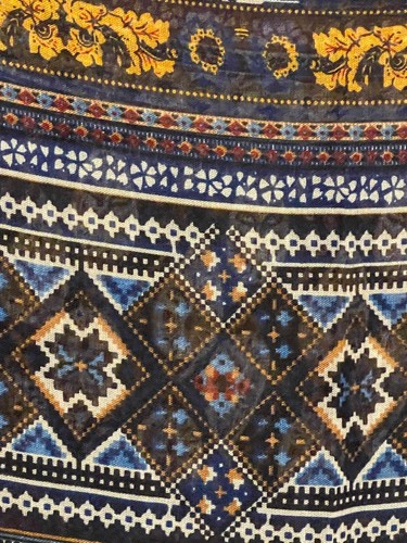 Gold Coast Floral Paisley Scarf Rectangle 33" x 71" Black Blue Polyester NWT - Picture 2 of 4