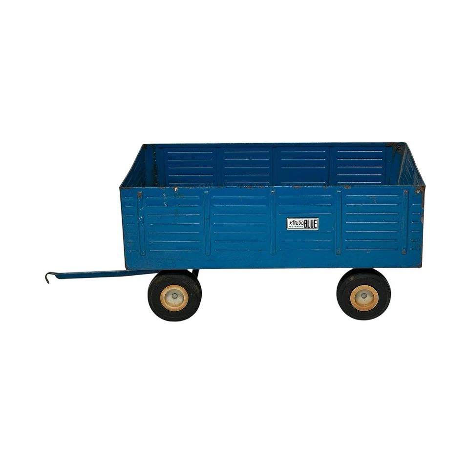 VINTAGE ERTL FORD THE BIG BLUE FORAGE WAGON #806 PRESSED STEEL 1:16 - Image 3 of 4