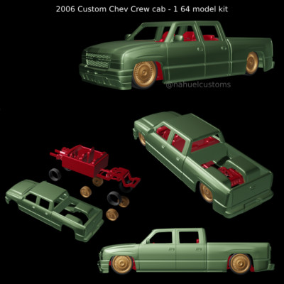 1:64 Scale Chev Crew Cab Lowered  Model Model Kit