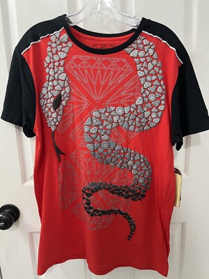 Vintage Stall & Dean Mens SZ: L Snake Short Sleeve Shirt NEW Black and Red RARE