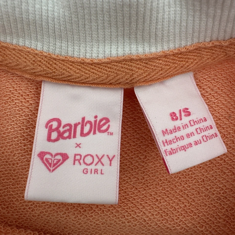 Camisa Barbie X Roxy Niña Manga Larga S 8 Blanco y Naranja Logo Gráfico..#20239 Foto 3 de 4