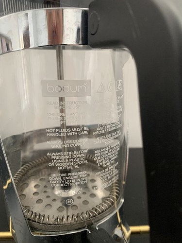 Starbucks Barista French Press by Bodum Glass & Stainless Steel 8 Cup - Foto 3 di 8