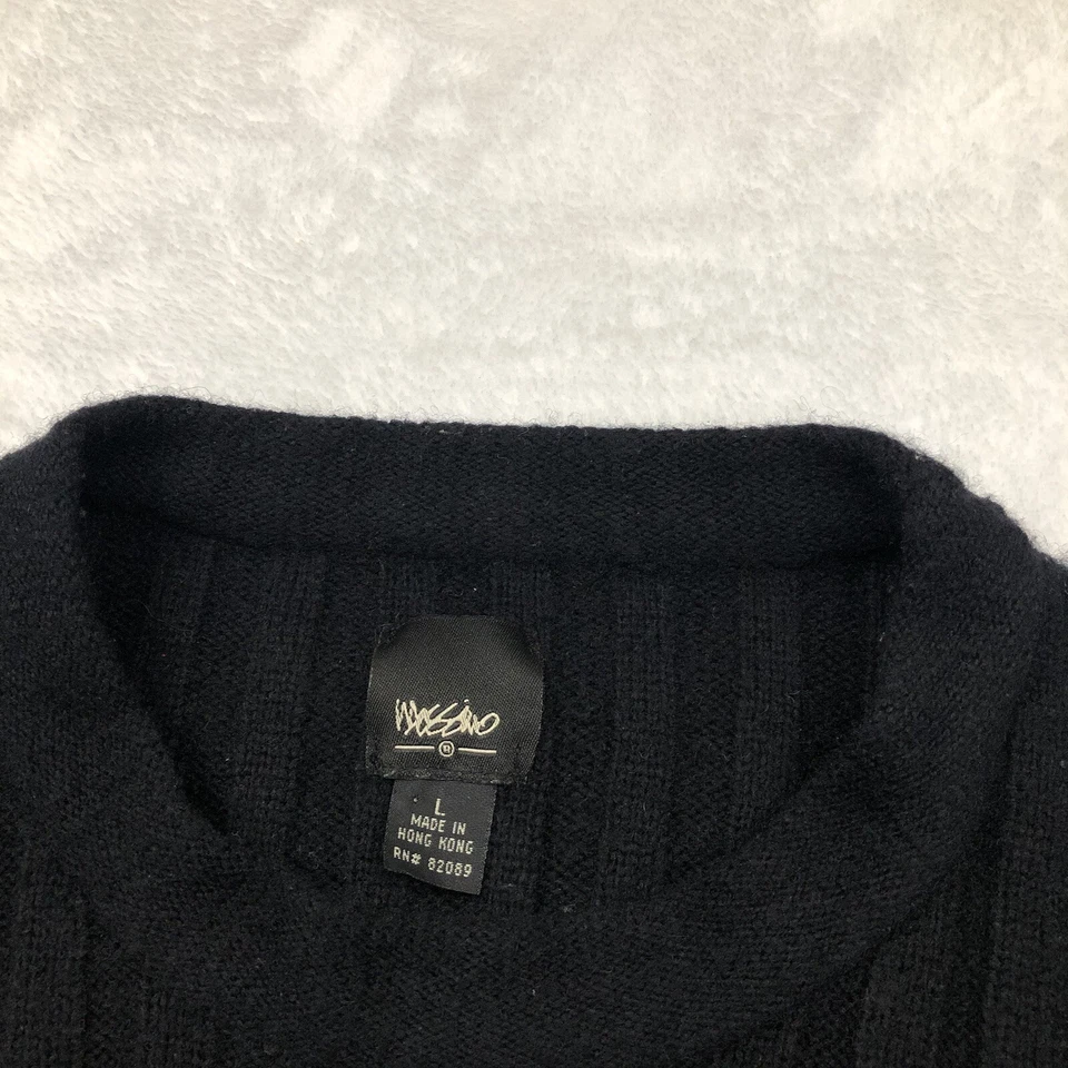 Suéter grande vintage Mossimo para hombre difuso negro gris acrílico mezcla de lana Hong Kong Foto 4 de 4