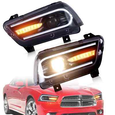 VLAND LED Scheinwerfer für Dodge Charger 2011-14 Mit Blinklichtern Sequential